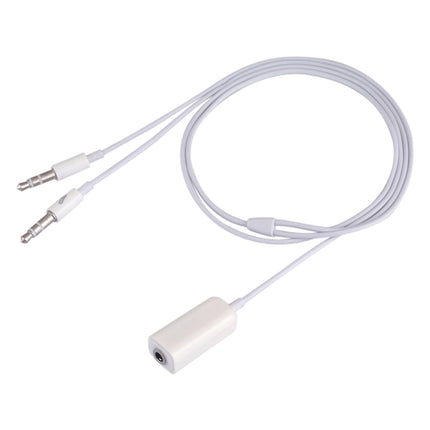 3.5mm Female to 3.5mm Male Microphone Jack + 3.5mm Male Earphone Jack Adapter Cable for Apple Computer, Length: 78cm(White)-garmade.com