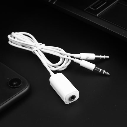 3.5mm Female to 3.5mm Male Microphone Jack + 3.5mm Male Earphone Jack Adapter Cable for Apple Computer, Length: 78cm(White)-garmade.com
