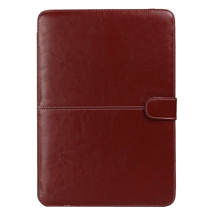 For 11.6 inch MacBook Air Notebook Leather Case with Snap Fastener(Brown)-garmade.com