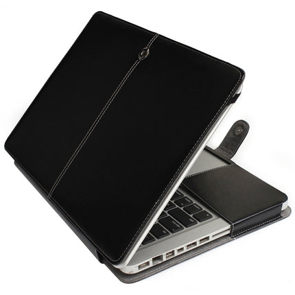 Notebook Leather Case with Snap Fastener for 13.3 inch MacBook Pro(Black)-garmade.com
