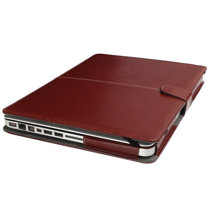 Notebook Leather Case with Snap Fastener for 13.3 inch MacBook Pro(Brown)-garmade.com