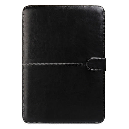 Notebook Leather Case with Snap Fastener for 13.3 inch MacBook Pro Retina(Black)-garmade.com