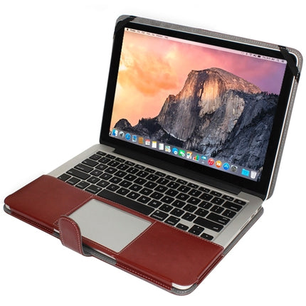 Notebook Leather Case with Snap Fastener for 13.3 inch MacBook Pro Retina(Brown)-garmade.com