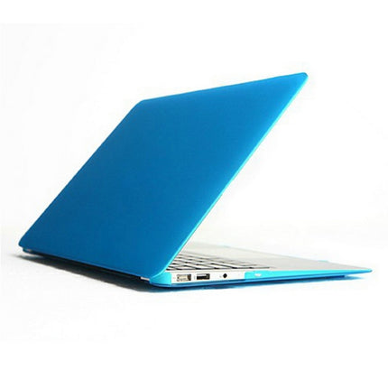 ENKAY for MacBook Air 11.6 inch (US Version) / A1370 / A1465 4 in 1 Frosted Hard Shell Plastic Protective Case with Screen Protector & Keyboard Guard & Anti-dust Plugs(Blue)-garmade.com
