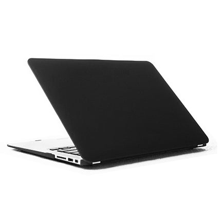 ENKAY for MacBook Air 13.3 inch (US Version) 4 in 1 Frosted Hard Shell Plastic Protective Case with Screen Protector & Keyboard Guard & Anti-dust Plugs(Black)-garmade.com