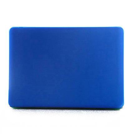 ENKAY for MacBook Air 13.3 inch (US Version) 4 in 1 Frosted Hard Shell Plastic Protective Case with Screen Protector & Keyboard Guard & Anti-dust Plugs(Dark Blue)-garmade.com
