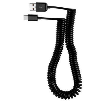 USB-C / Type-C 3.1 to USB 2.0 Spring Data Sync Charge Cable, Cable Length: 3m(Black)-garmade.com