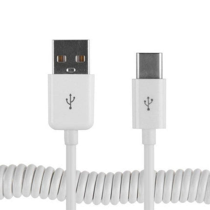 USB-C / Type-C 3.1 to USB 2.0 Spring Data Sync Charge Cable, Cable Length: 3m(White)-garmade.com