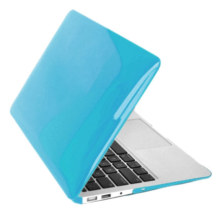 ENKAY for MacBook Air 11.6 inch (US Version) / A1370 / A1465 4 in 1 Crystal Hard Shell Plastic Protective Case with Screen Protector & Keyboard Guard & Anti-dust Plugs(Blue)-garmade.com