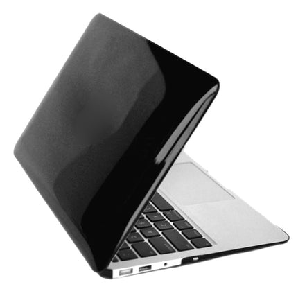 ENKAY for MacBook Air 13.3 inch (US Version) / A1369 / A1466 4 in 1 Crystal Hard Shell Plastic Protective Case with Screen Protector & Keyboard Guard & Anti-dust Plugs(Black)-garmade.com