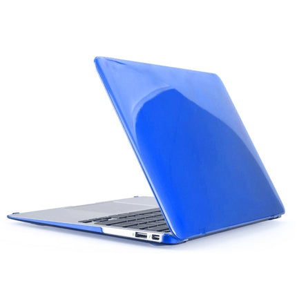 ENKAY for MacBook Air 13.3 inch (US Version) / A1369 / A1466 4 in 1 Crystal Hard Shell Plastic Protective Case with Screen Protector & Keyboard Guard & Anti-dust Plugs(Dark Blue)-garmade.com