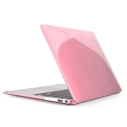 ENKAY for MacBook Air 13.3 inch (US Version) / A1369 / A1466 4 in 1 Crystal Hard Shell Plastic Protective Case with Screen Protector & Keyboard Guard & Anti-dust Plugs(Pink)-garmade.com