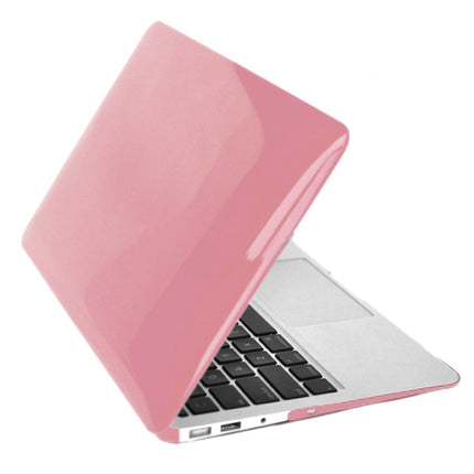 ENKAY for MacBook Air 13.3 inch (US Version) / A1369 / A1466 4 in 1 Crystal Hard Shell Plastic Protective Case with Screen Protector & Keyboard Guard & Anti-dust Plugs(Pink)-garmade.com