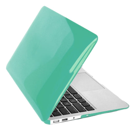 ENKAY for MacBook Air 13.3 inch (US Version) / A1369 / A1466 4 in 1 Crystal Hard Shell Plastic Protective Case with Screen Protector & Keyboard Guard & Anti-dust Plugs(Green)-garmade.com
