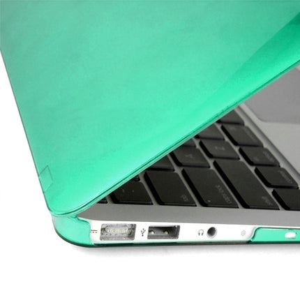 ENKAY for MacBook Air 13.3 inch (US Version) / A1369 / A1466 4 in 1 Crystal Hard Shell Plastic Protective Case with Screen Protector & Keyboard Guard & Anti-dust Plugs(Green)-garmade.com