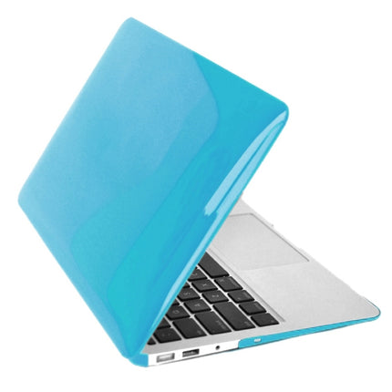ENKAY for MacBook Air 13.3 inch (US Version) / A1369 / A1466 4 in 1 Crystal Hard Shell Plastic Protective Case with Screen Protector & Keyboard Guard & Anti-dust Plugs(Blue)-garmade.com