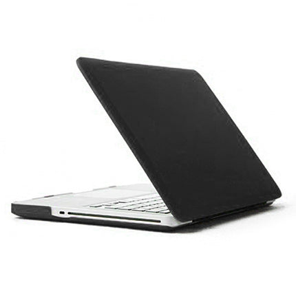 ENKAY for MacBook Pro 13.3 inch (US Version) / A1278 4 in 1 Frosted Hard Shell Plastic Protective Case with Screen Protector & Keyboard Guard & Anti-dust Plugs(Black)-garmade.com