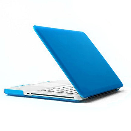 ENKAY for MacBook Pro 15.4 inch (US Version) / A1286 4 in 1 Frosted Hard Shell Plastic Protective Case with Screen Protector & Keyboard Guard & Anti-dust Plugs(Blue)-garmade.com