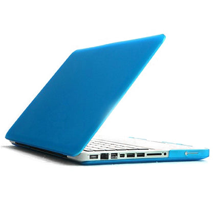 ENKAY for MacBook Pro 15.4 inch (US Version) / A1286 4 in 1 Frosted Hard Shell Plastic Protective Case with Screen Protector & Keyboard Guard & Anti-dust Plugs(Blue)-garmade.com