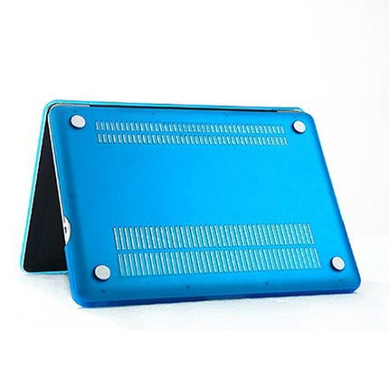 ENKAY for MacBook Pro 15.4 inch (US Version) / A1286 4 in 1 Frosted Hard Shell Plastic Protective Case with Screen Protector & Keyboard Guard & Anti-dust Plugs(Blue)-garmade.com