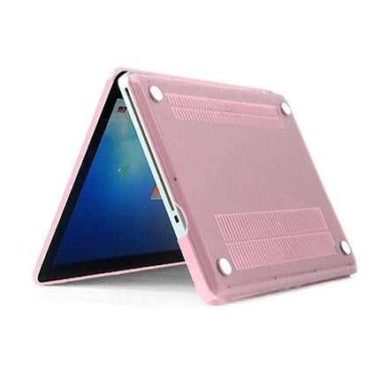 ENKAY for MacBook Pro 13.3 inch (US Version) / A1278 4 in 1 Crystal Hard Shell Plastic Protective Case with Screen Protector & Keyboard Guard & Anti-dust Plugs(Pink)-garmade.com