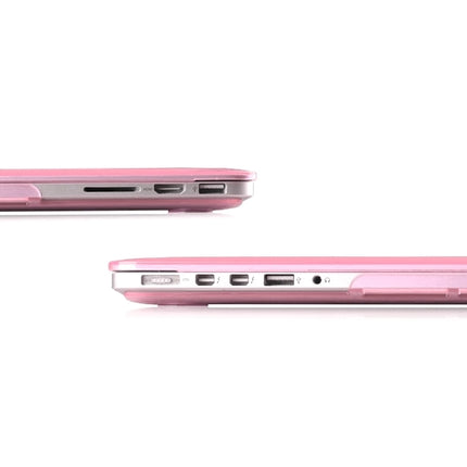 ENKAY for MacBook Pro Retina 13.3 inch (US Version) / A1425 / A1502 4 in 1 Crystal Hard Shell Plastic Protective Case with Screen Protector & Keyboard Guard & Anti-dust Plugs(Pink)-garmade.com