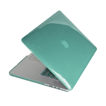 ENKAY for MacBook Pro Retina 15.4 inch (US Version) / A1398 4 in 1 Crystal Hard Shell Plastic Protective Case with Screen Protector & Keyboard Guard & Anti-dust Plugs(Green)-garmade.com