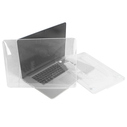 ENKAY for MacBook Pro Retina 15.4 inch (US Version) / A1398 4 in 1 Crystal Hard Shell Plastic Protective Case with Screen Protector & Keyboard Guard & Anti-dust Plugs(White)-garmade.com