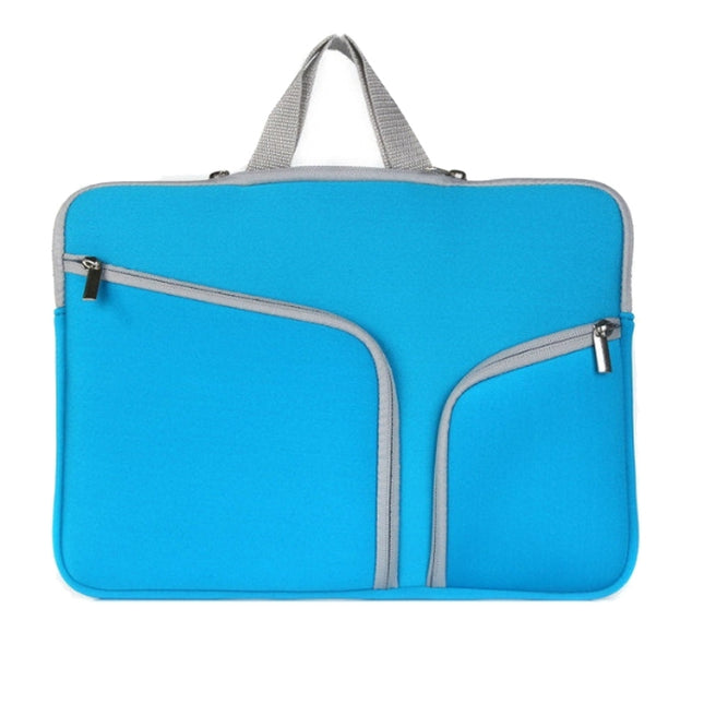 Double Pocket Zip Handbag Laptop Bag for Macbook Air 11.6 inch(Dark Blue)-garmade.com