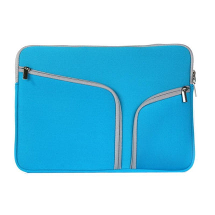 Double Pocket Zip Handbag Laptop Bag for Macbook Air 13 inch(Dark Blue)-garmade.com