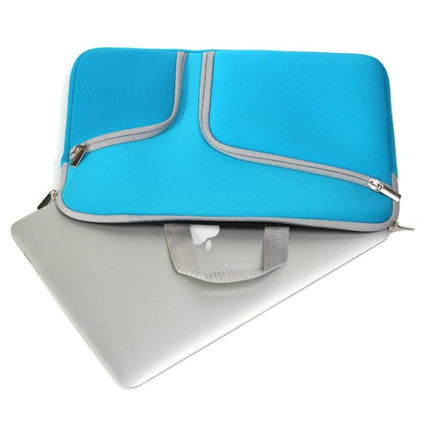Double Pocket Zip Handbag Laptop Bag for Macbook Air 13 inch(Magenta)-garmade.com