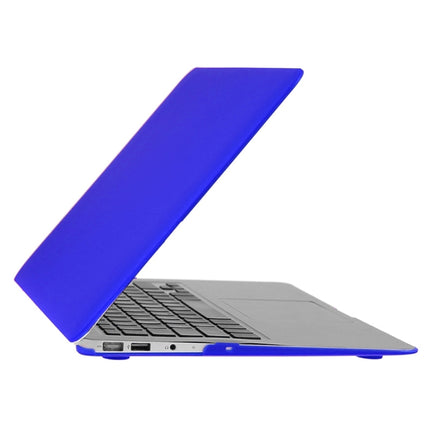 ENKAY for Macbook Air 11.6 inch (US Version) / A1370 / A1465 Hat-Prince 3 in 1 Frosted Hard Shell Plastic Protective Case with Keyboard Guard & Port Dust Plug(Dark Blue)-garmade.com