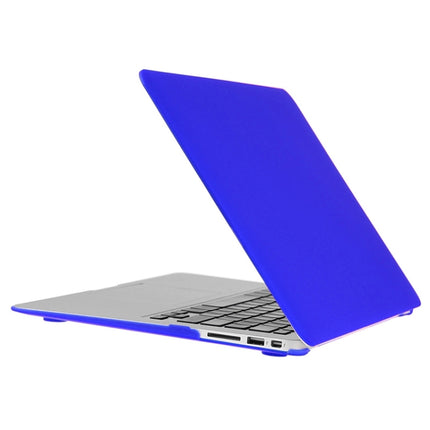 ENKAY for Macbook Air 11.6 inch (US Version) / A1370 / A1465 Hat-Prince 3 in 1 Frosted Hard Shell Plastic Protective Case with Keyboard Guard & Port Dust Plug(Dark Blue)-garmade.com