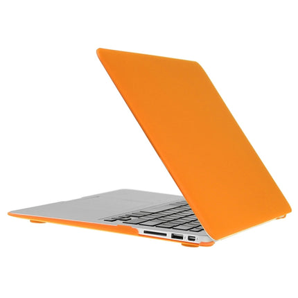 ENKAY for Macbook Air 11.6 inch (US Version) / A1370 / A1465 Hat-Prince 3 in 1 Frosted Hard Shell Plastic Protective Case with Keyboard Guard & Port Dust Plug(Orange)-garmade.com