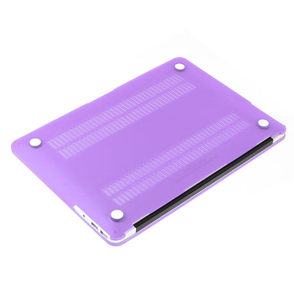 ENKAY for Macbook Air 11.6 inch (US Version) / A1370 / A1465 Hat-Prince 3 in 1 Frosted Hard Shell Plastic Protective Case with Keyboard Guard & Port Dust Plug(Purple)-garmade.com