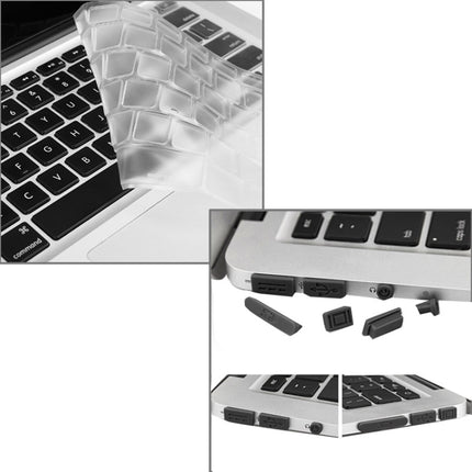 ENKAY for Macbook Air 11.6 inch (US Version) / A1370 / A1465 Hat-Prince 3 in 1 Frosted Hard Shell Plastic Protective Case with Keyboard Guard & Port Dust Plug(White)-garmade.com