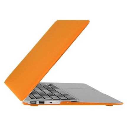 ENKAY for Macbook Air 13.3 inch (US Version) / A1369 / A1466 Hat-Prince 3 in 1 Frosted Hard Shell Plastic Protective Case with Keyboard Guard & Port Dust Plug(Orange)-garmade.com