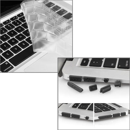 ENKAY for Macbook Air 13.3 inch (US Version) / A1369 / A1466 Hat-Prince 3 in 1 Frosted Hard Shell Plastic Protective Case with Keyboard Guard & Port Dust Plug(Silver)-garmade.com