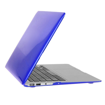 ENKAY for Macbook Air 11.6 inch (US Version) / A1370 / A1465 Hat-Prince 3 in 1 Crystal Hard Shell Plastic Protective Case with Keyboard Guard & Port Dust Plug(Dark Blue)-garmade.com