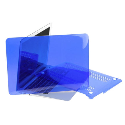 ENKAY for Macbook Air 11.6 inch (US Version) / A1370 / A1465 Hat-Prince 3 in 1 Crystal Hard Shell Plastic Protective Case with Keyboard Guard & Port Dust Plug(Dark Blue)-garmade.com