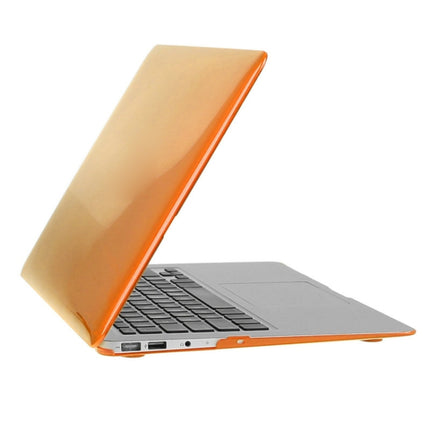 ENKAY for Macbook Air 11.6 inch (US Version) / A1370 / A1465 Hat-Prince 3 in 1 Crystal Hard Shell Plastic Protective Case with Keyboard Guard & Port Dust Plug(Orange)-garmade.com