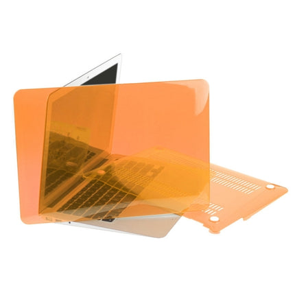 ENKAY for Macbook Air 11.6 inch (US Version) / A1370 / A1465 Hat-Prince 3 in 1 Crystal Hard Shell Plastic Protective Case with Keyboard Guard & Port Dust Plug(Orange)-garmade.com