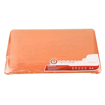 ENKAY for Macbook Air 11.6 inch (US Version) / A1370 / A1465 Hat-Prince 3 in 1 Crystal Hard Shell Plastic Protective Case with Keyboard Guard & Port Dust Plug(Orange)-garmade.com