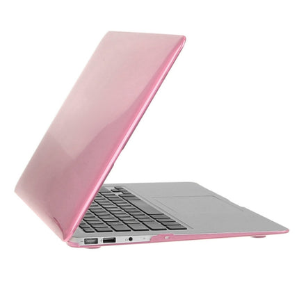 ENKAY for Macbook Air 11.6 inch (US Version) / A1370 / A1465 Hat-Prince 3 in 1 Crystal Hard Shell Plastic Protective Case with Keyboard Guard & Port Dust Plug(Pink)-garmade.com