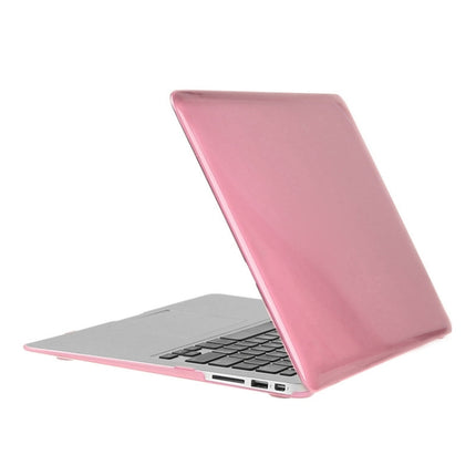 ENKAY for Macbook Air 11.6 inch (US Version) / A1370 / A1465 Hat-Prince 3 in 1 Crystal Hard Shell Plastic Protective Case with Keyboard Guard & Port Dust Plug(Pink)-garmade.com