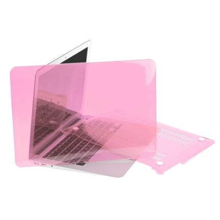 ENKAY for Macbook Air 11.6 inch (US Version) / A1370 / A1465 Hat-Prince 3 in 1 Crystal Hard Shell Plastic Protective Case with Keyboard Guard & Port Dust Plug(Pink)-garmade.com