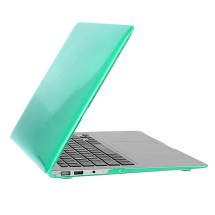 ENKAY for Macbook Air 11.6 inch (US Version) / A1370 / A1465 Hat-Prince 3 in 1 Crystal Hard Shell Plastic Protective Case with Keyboard Guard & Port Dust Plug(Green)-garmade.com