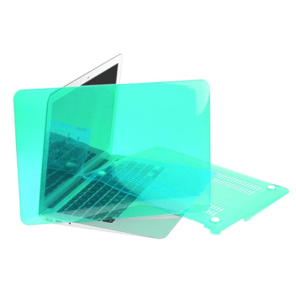 ENKAY for Macbook Air 11.6 inch (US Version) / A1370 / A1465 Hat-Prince 3 in 1 Crystal Hard Shell Plastic Protective Case with Keyboard Guard & Port Dust Plug(Green)-garmade.com