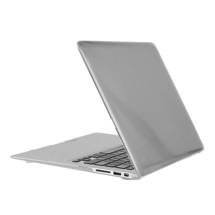 ENKAY for Macbook Air 11.6 inch (US Version) / A1370 / A1465 Hat-Prince 3 in 1 Crystal Hard Shell Plastic Protective Case with Keyboard Guard & Port Dust Plug(Grey)-garmade.com