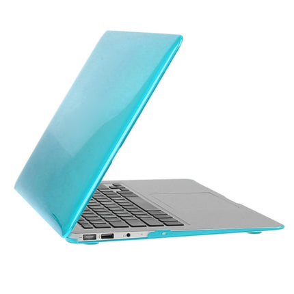 ENKAY for Macbook Air 11.6 inch (US Version) / A1370 / A1465 Hat-Prince 3 in 1 Crystal Hard Shell Plastic Protective Case with Keyboard Guard & Port Dust Plug(Blue)-garmade.com